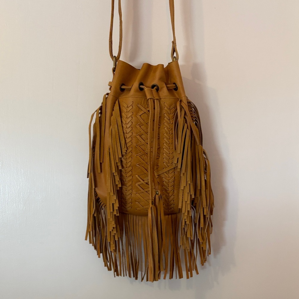 Child of Wild Fringed Tan Leather Bag